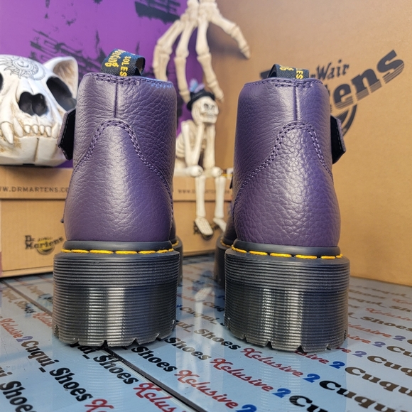 Dr Mertens Devon Heart Quad Platform Leather Boots - Picture 9 of 15